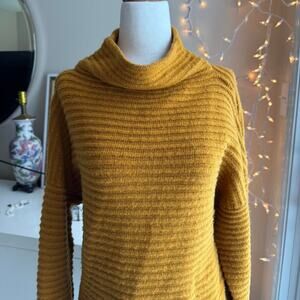 Madewell mustard yellow cowl neck